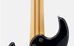 Close-up of 5-piece maple and mahogany laminated neck