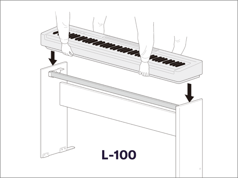 A diagram showing two people setting the P-145BT on the optional stand