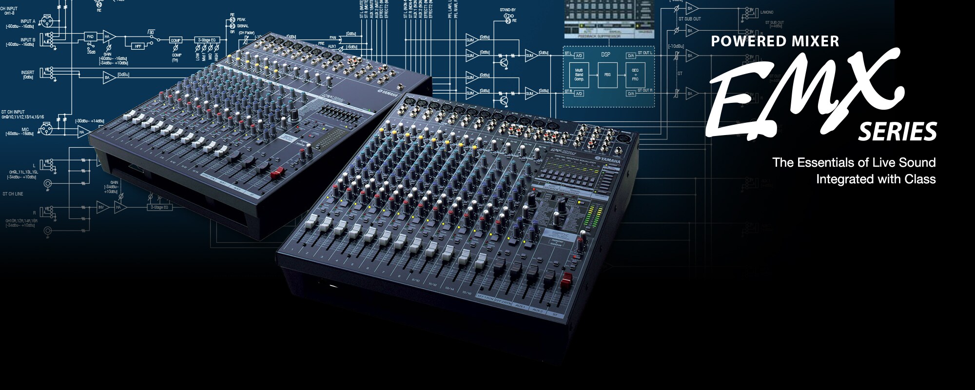EMX5016CF - Descrição - Mixers - Products - Áudio - Yamaha