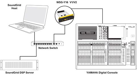 Basic 16-channel system setup: one Y-16 card, one server