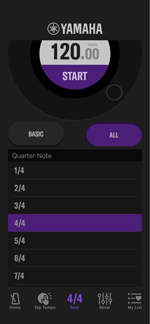 You can also set unusual time signatures such as 7/4
