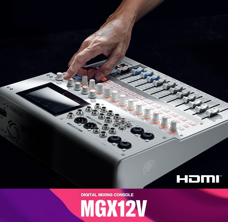Mesa de Mistura Digital de 18 Canais com Interface de Vídeo Yamaha MGX12V