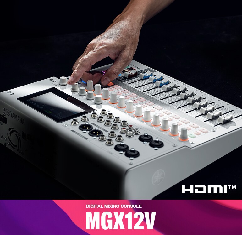 Mesa de Mistura Digital de 18 Canais com Interface de Vídeo Yamaha MGX12V