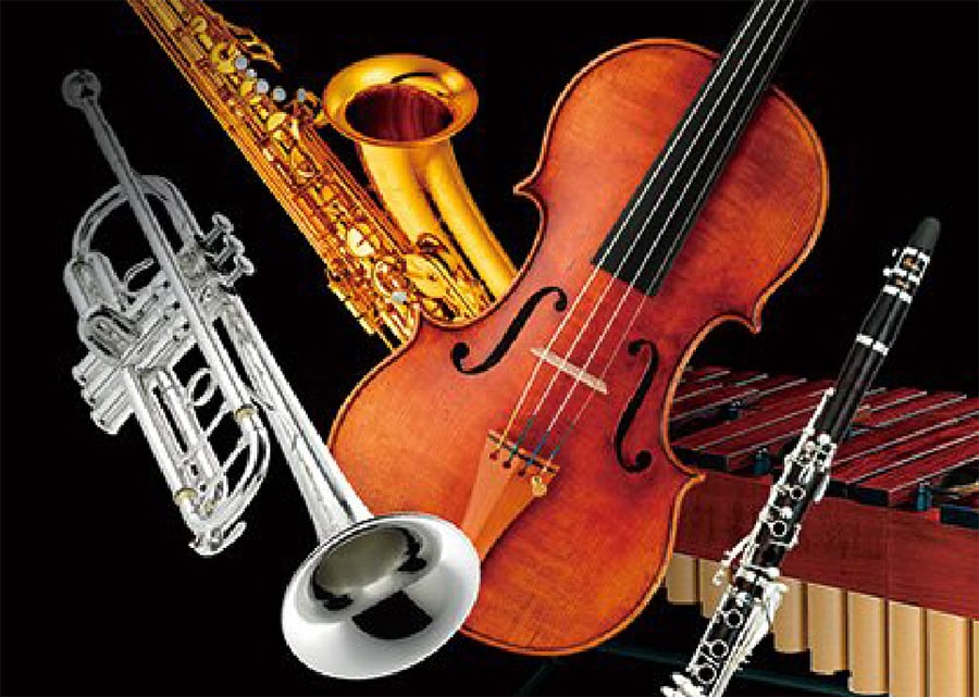 A variety of musical instruments
