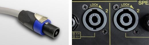 Connectors used with passive speakers